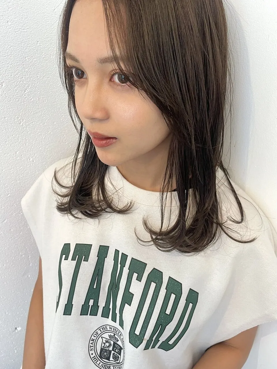 kico・グレーベージュ×ワンカール×前髪パーマ